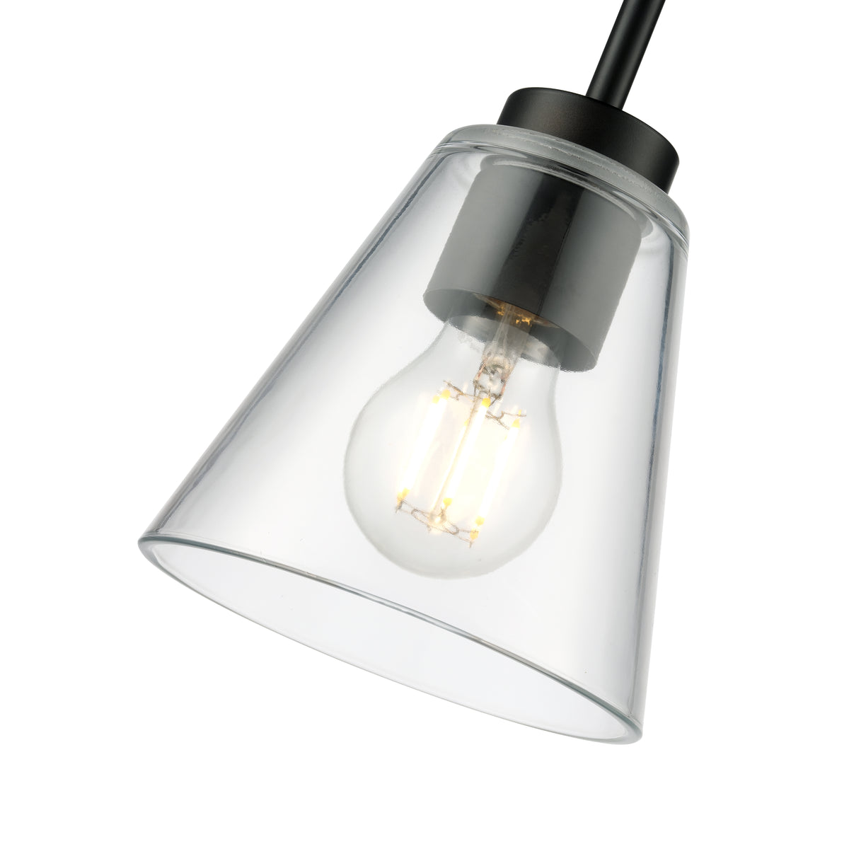 5.75-inch Strayhan Matte Black 1-Light Clear Glass Pendant Light