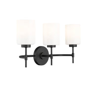 22'' Keylee Matte Black 3 Light Bath Vanity