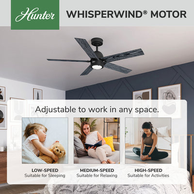 52 inch Erling ENERGY STAR® Matte Black Ceiling Fan with LED Light Kit and Handheld Remote