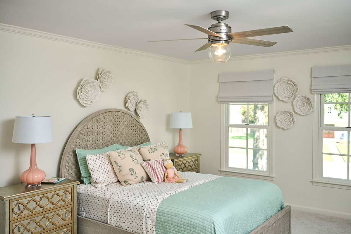 52 inch Xidane Brushed Nickel Ceiling Fan with LED Light Kit and Handheld Remote