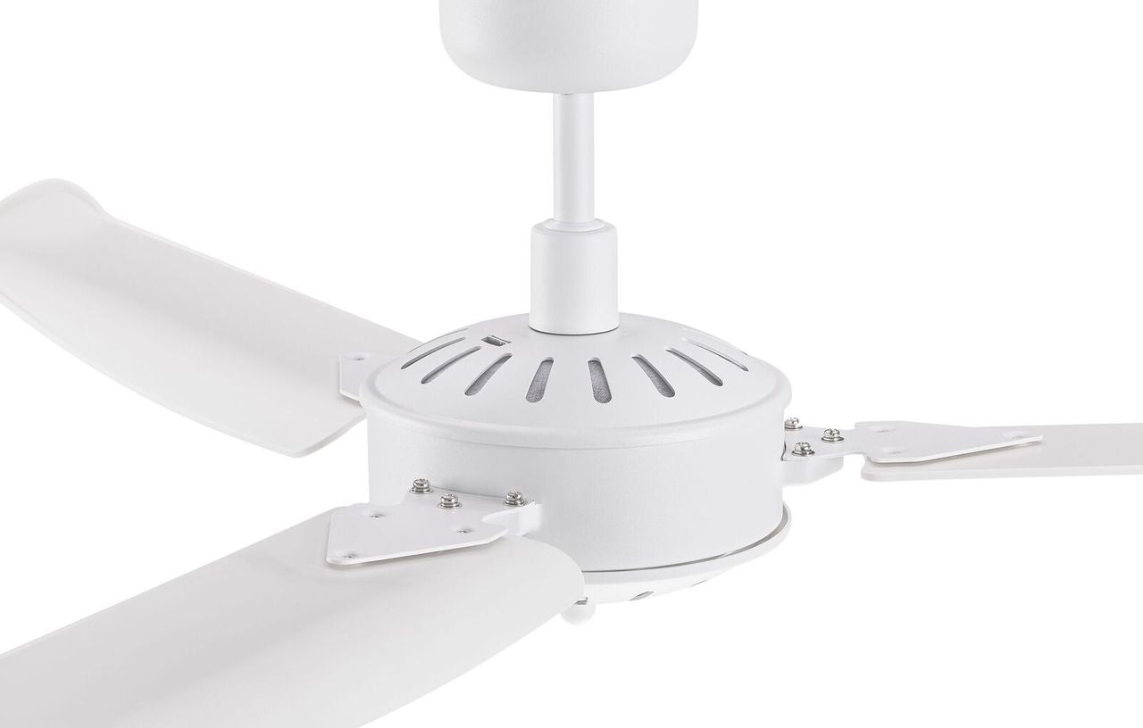 56 Inch Indoor Outdoor White Ceiling Fan in Antique White with Remote
