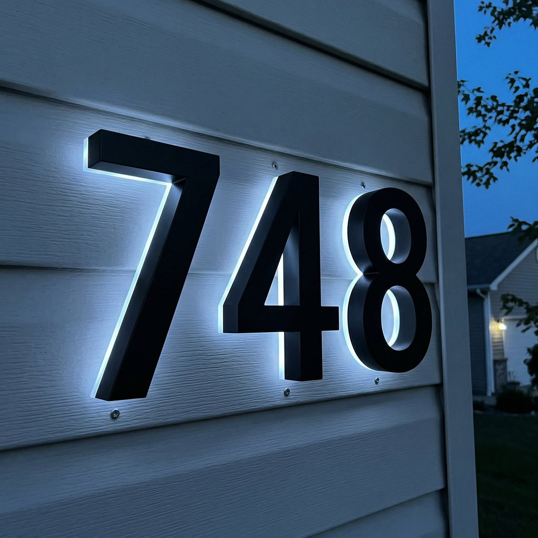 Steel Address Numbers Stainless Steel Backlit Address Numbers | Modern House Signs – Modern ...