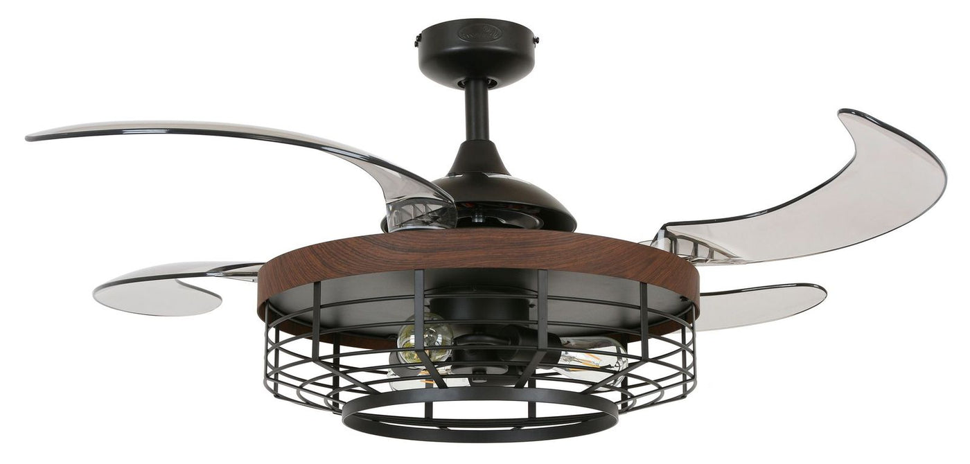Montclair 48 Inch 3 Light Black Fan with Retractable Blades