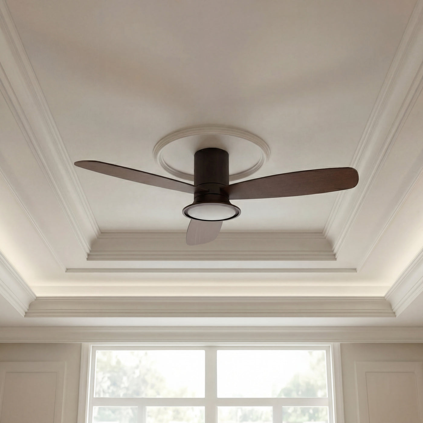 52 Inch 1 Light LED Indoor Outdoor Bronze Ceiling Fan with Remote