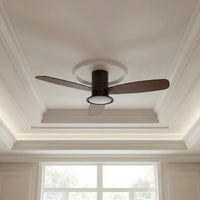 52 Inch 1 Light LED Indoor Outdoor Bronze Ceiling Fan with Remote