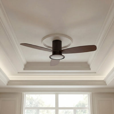 52 Inch 1 Light LED Indoor Outdoor Bronze Ceiling Fan with Remote