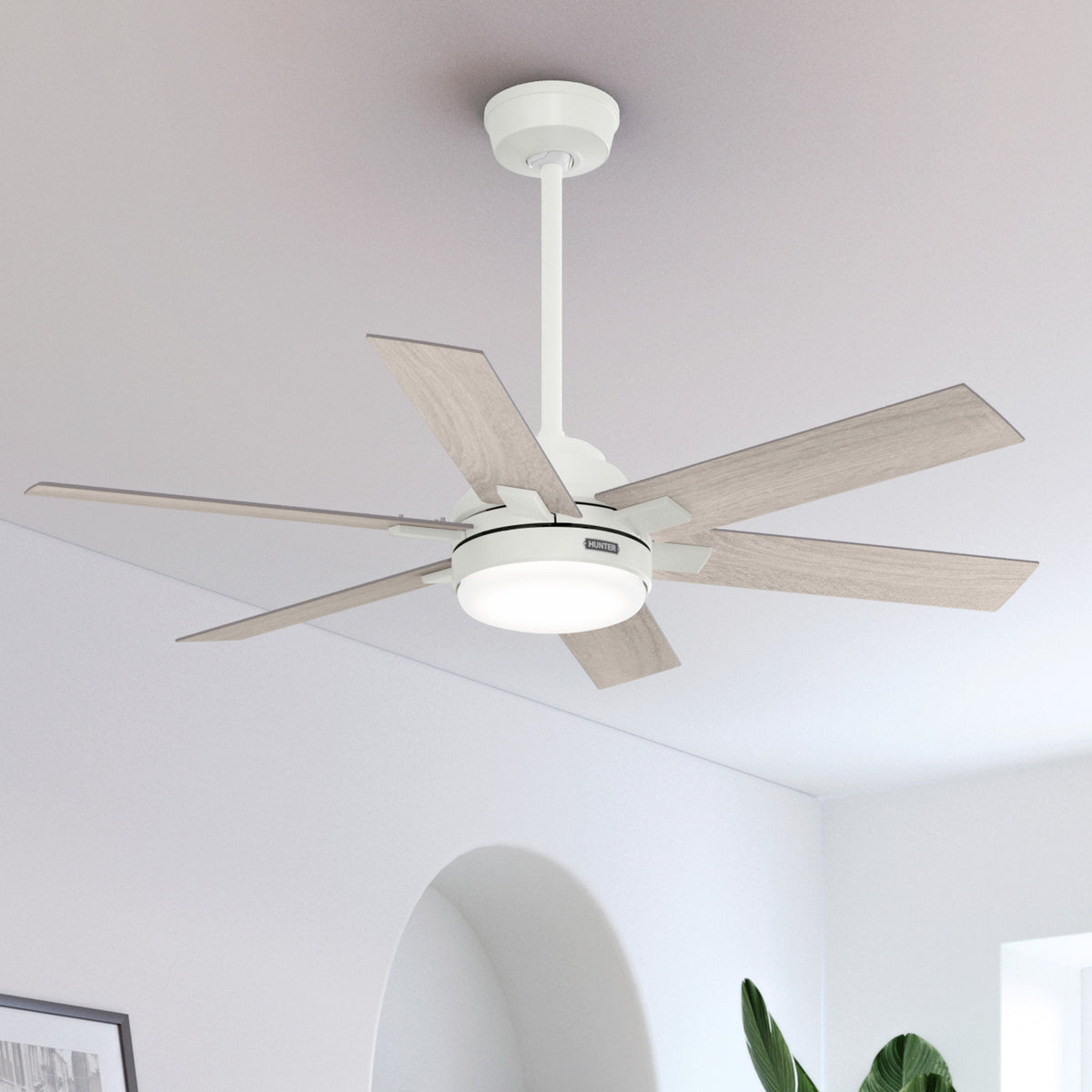 52 inch Georgetown ENERGY STAR® HunterExpress Fresh White Ceiling Fan with LED Light Kit and Handheld Remote