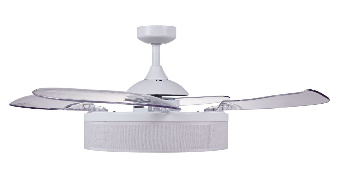 Fraser 48 Inch 3 Light White Fan with Retractable Blades