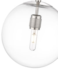 12-inch Kairo Polished Nickel 1-Light Clear Glass Pendant Light