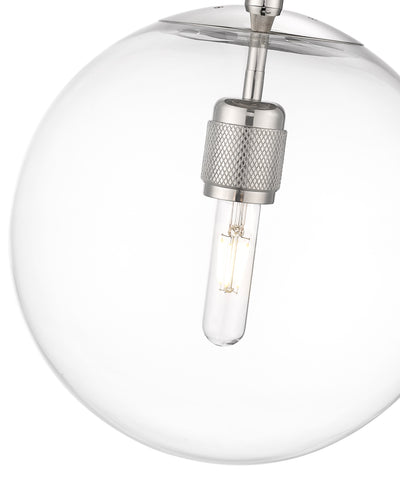 12-inch Kairo Polished Nickel 1-Light Clear Glass Pendant Light
