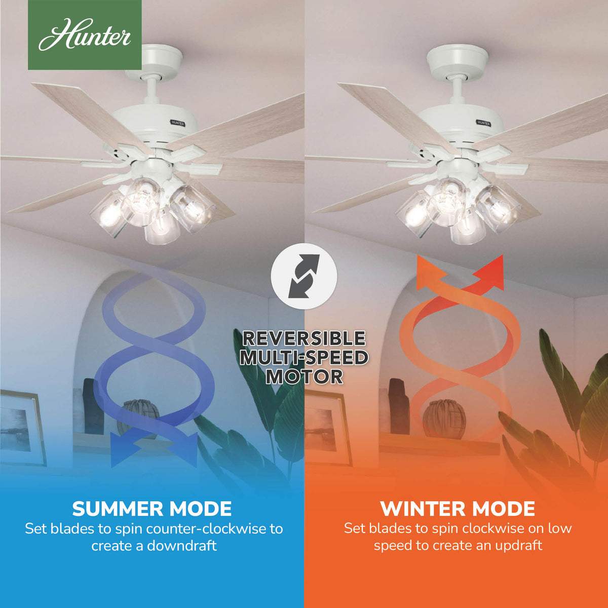 52 inch Fonthill ENERGY STAR® HunterExpress Brushed Nickel Ceiling Fan with LED Light Kit and Handheld Remote