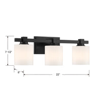 22'' Abelson Matte Black 3 Light Bath Vanity