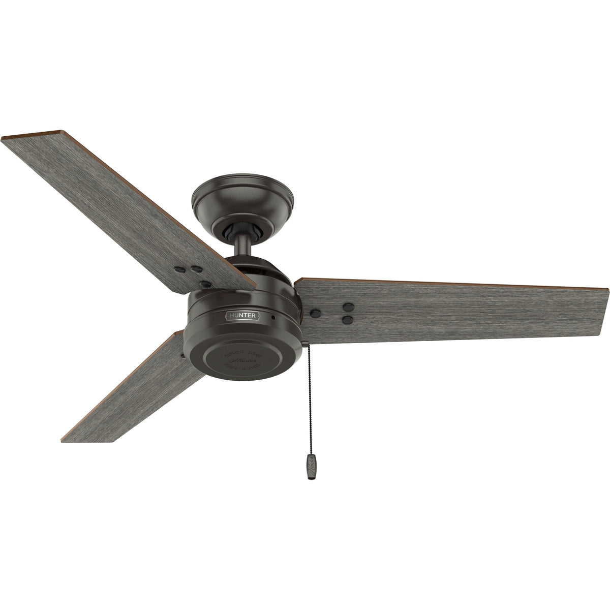 44 inch Cassius Noble Bronze Damp Rated Ceiling Fan and Pull Chain
