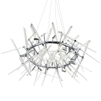 Icicle 12 Light Chrome Chandelier with Cascading Crystal Drops