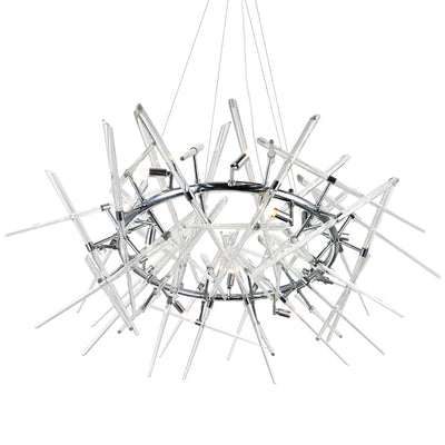 Icicle 12 Light Chrome Chandelier with Cascading Crystal Drops