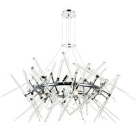 Icicle 12 Light Chrome Chandelier with Cascading Crystal Drops
