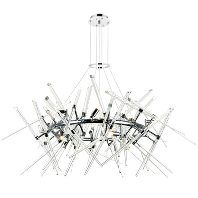 Icicle 12 Light Chrome Chandelier with Cascading Crystal Drops