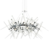 Icicle 12 Light Chrome Chandelier with Cascading Crystal Drops