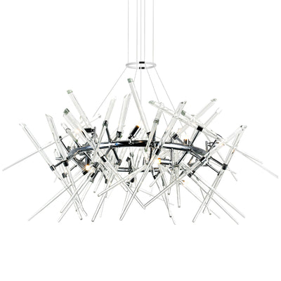 Icicle 12 Light Chrome Chandelier with Cascading Crystal Drops