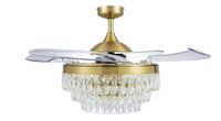 48 Inch Gold Retractable Blade Ceiling Fan