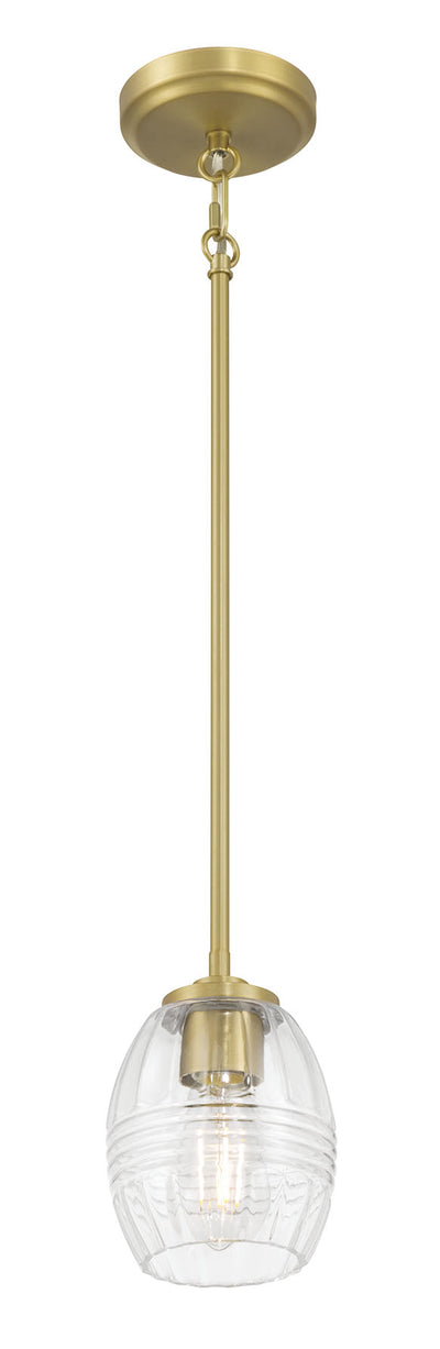 7.5'' Miravelle Vintage Brass 1 Light Mini Pendant