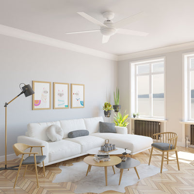 52 inch Zayden Fresh White Ceiling Fan with LED Light Kit and Handheld Remote