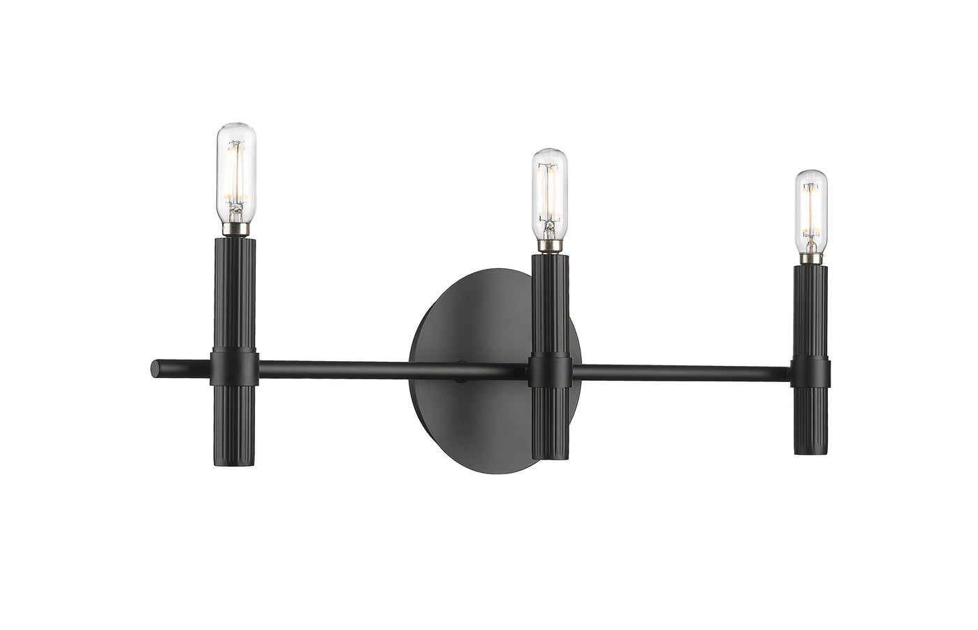 22'' Skyva Matte Black 3 Light Bath Vanity
