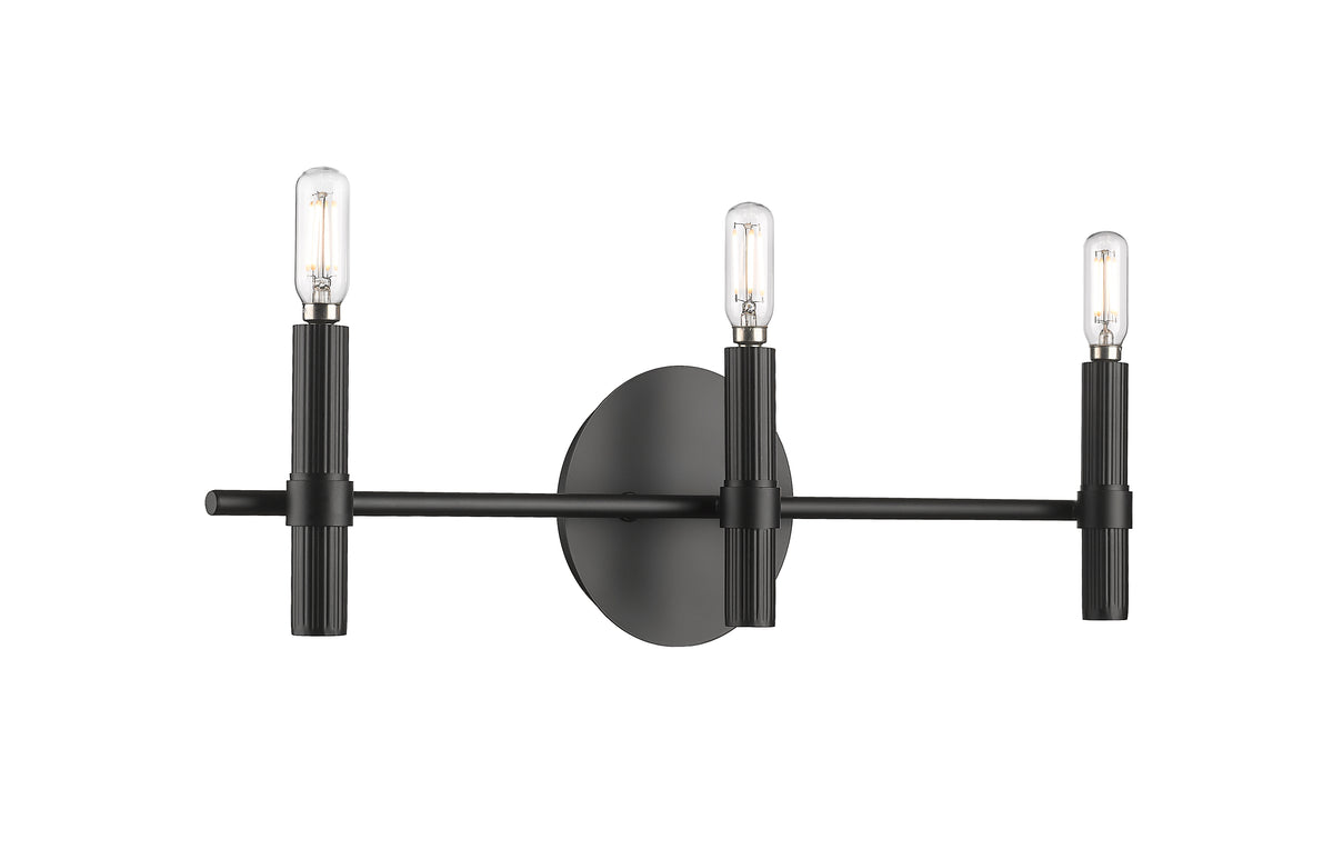 22'' Skyva Matte Black 3 Light Bath Vanity