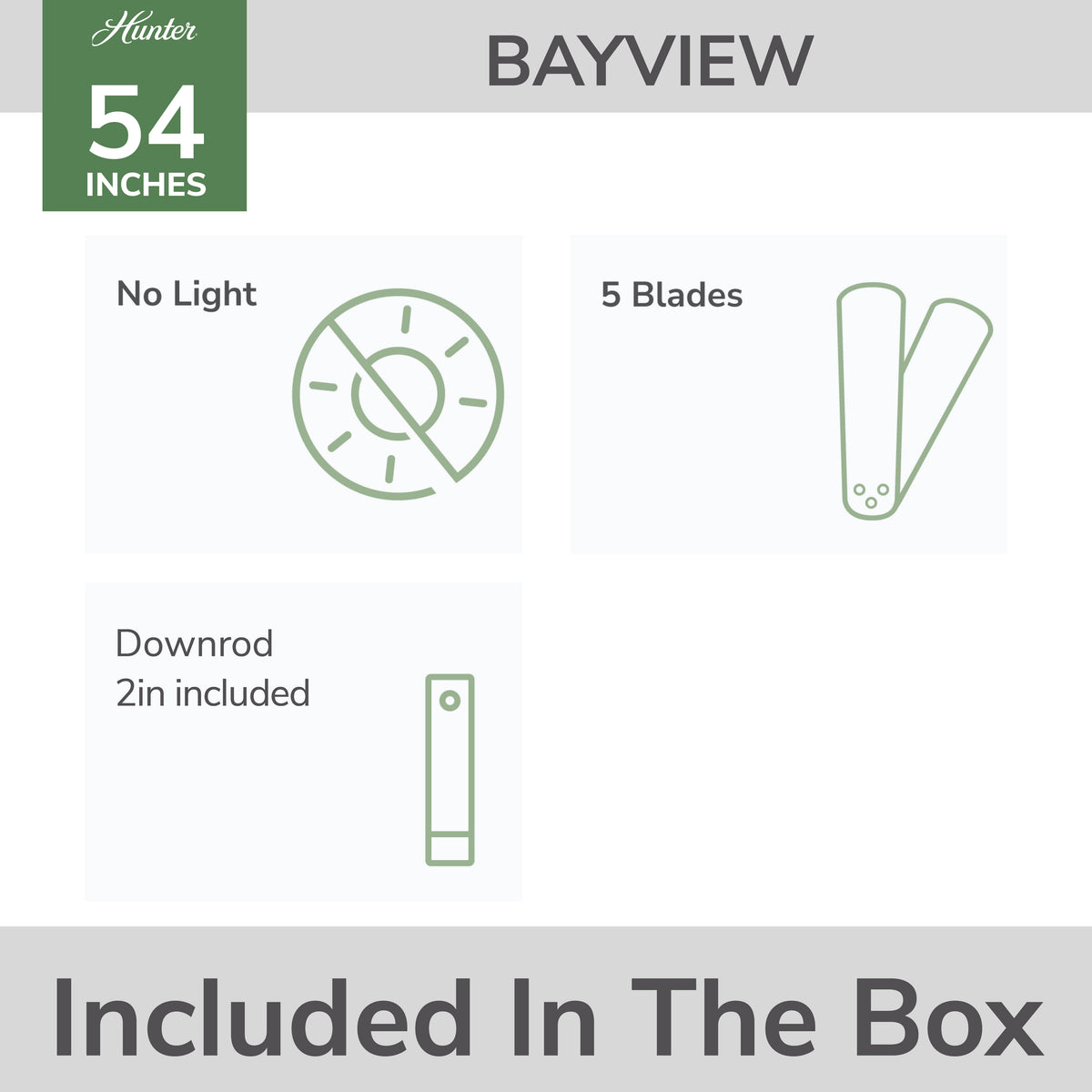 54 inch Bayview White Damp Rated Ceiling Fan and Pull Chain