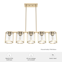 Astwood 39-inch 5-light Alturas Gold Linear Chandelier with Clear Glass