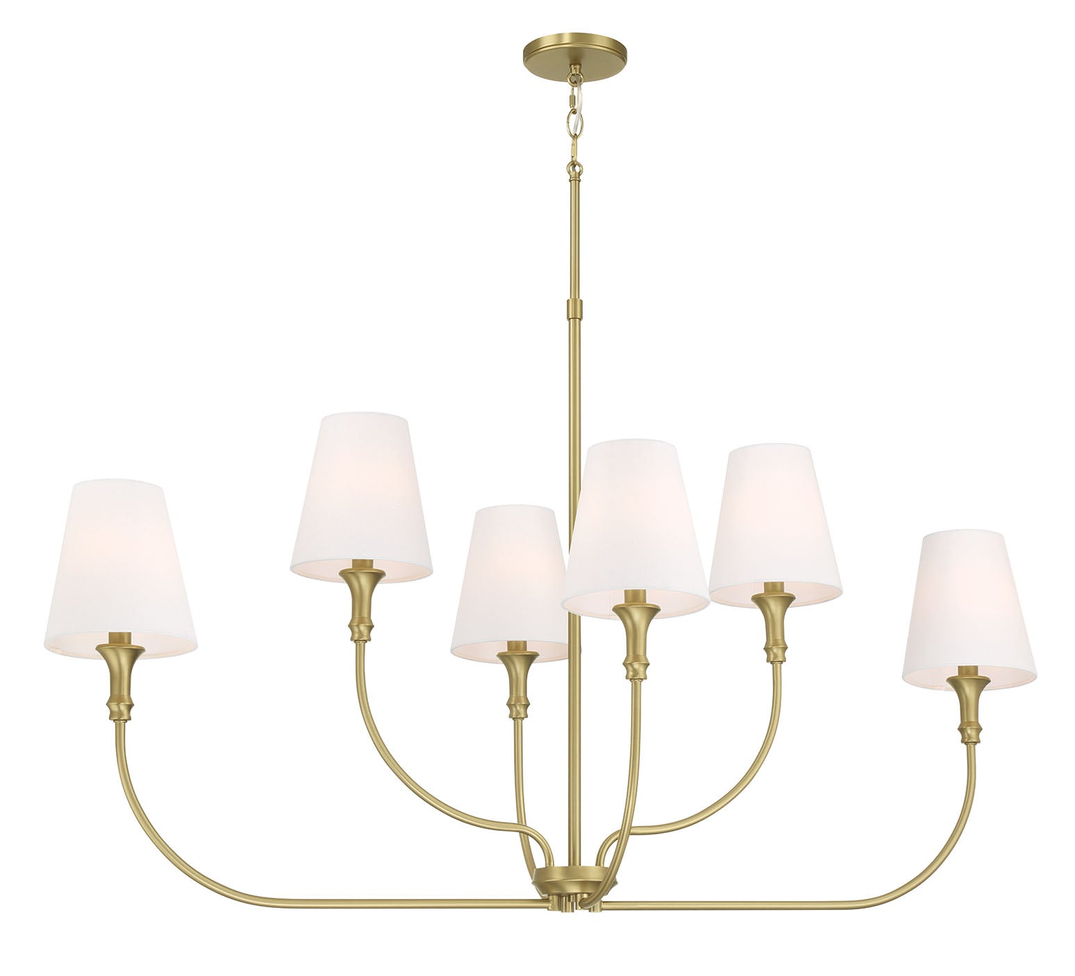 29'' Mairbourne Vintage Brass 6 Light Linear Chandelier