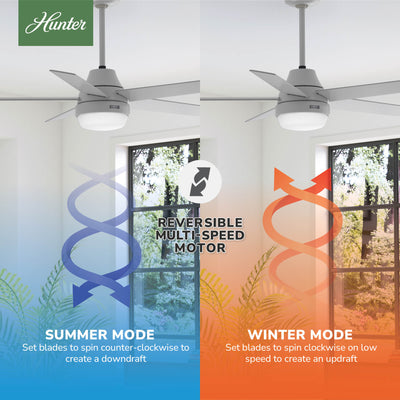 52 inch Aerodyne Wi-Fi Dove Grey Ceiling Fan with LED Light Kit and Handheld Remote