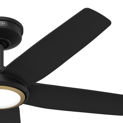 44 inch Zentech Wi-Fi ENERGY STAR® Matte Black Damp Rated Ceiling Fan with LED Light Kit and Handheld