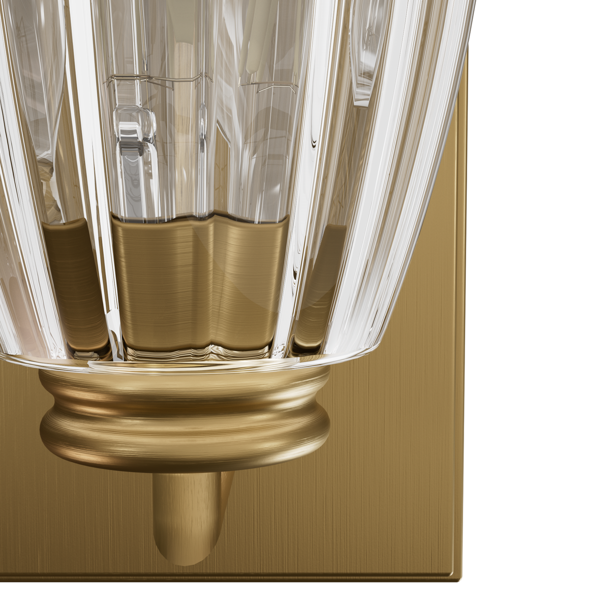 Rossmoor 9-inch 1-light Luxe Gold Wall Sconce with Clear Fluted Glass