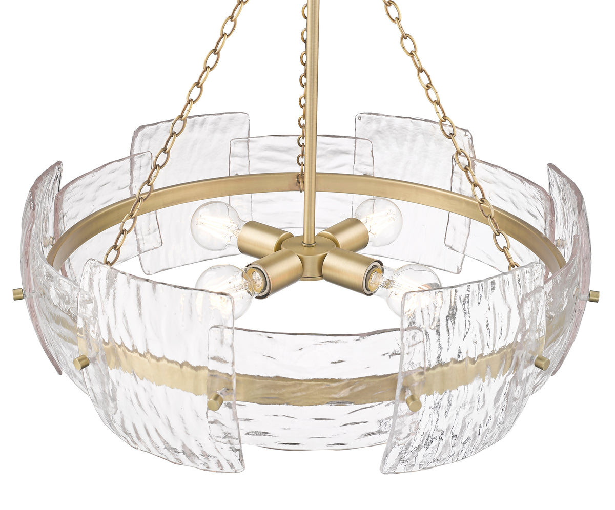 21.75'' Sinclara Vintage Brass 4 Light Pendant