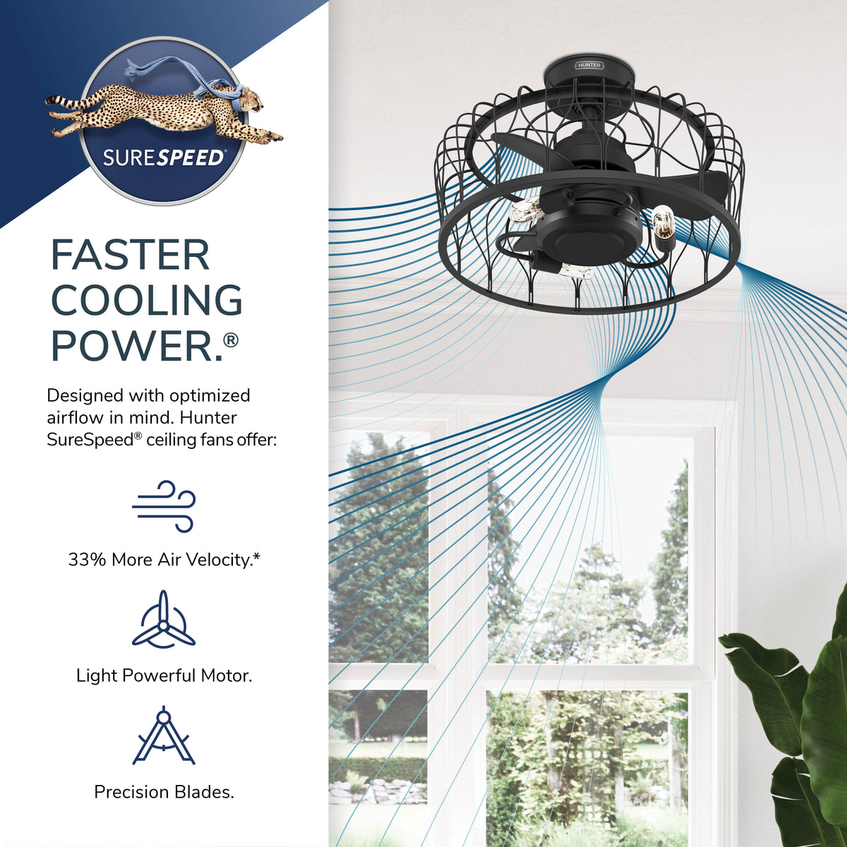 20 inch Rotonda Matte Black Ceiling Fan with LED Light Kit and Handheld Remote