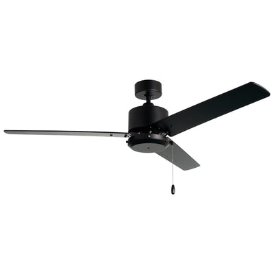 52 Inch Aldea VII AC Matte Black Outdoor Ceiling Fan 3-Blade