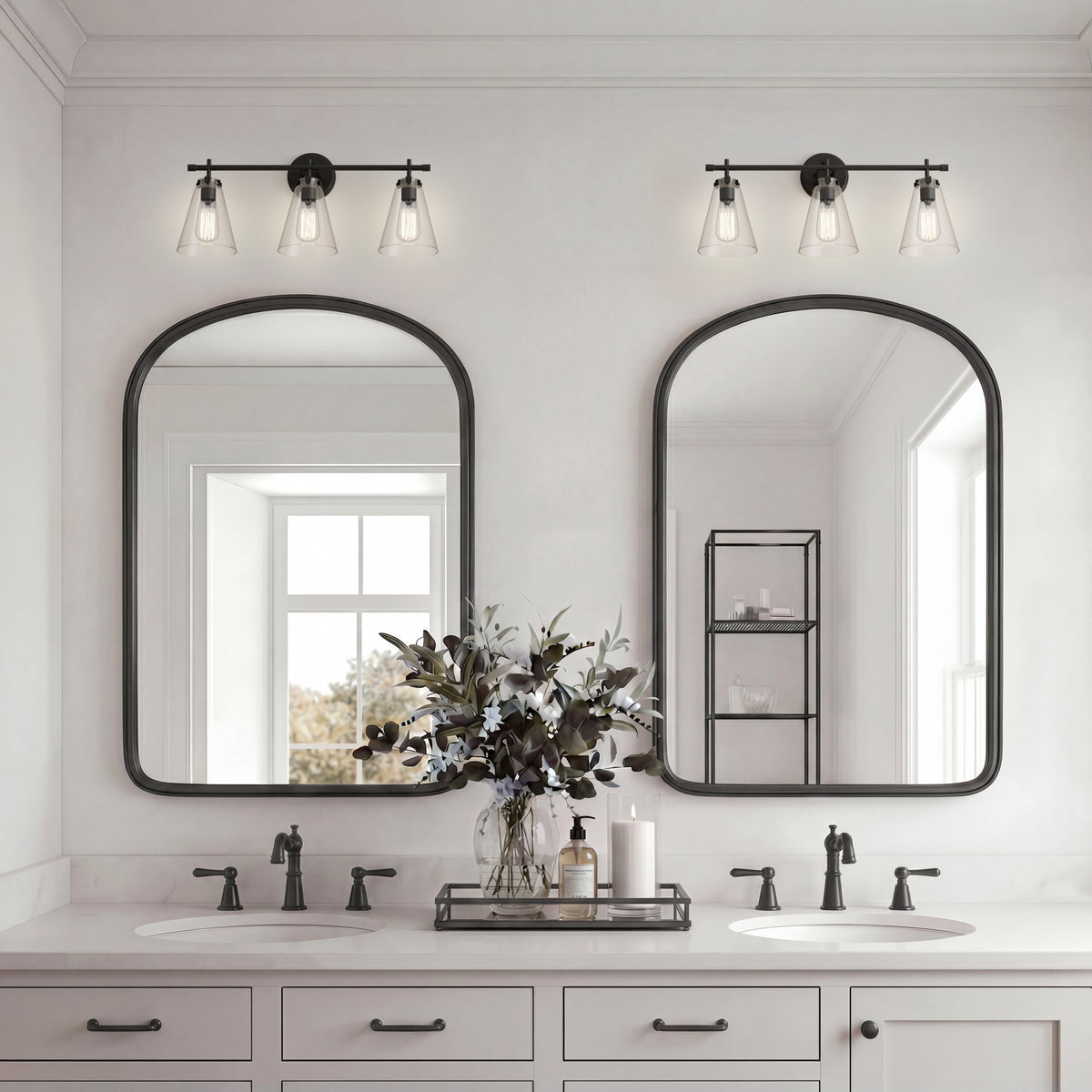 26'' Aliza Matte Black 3 Light Bath Vanity