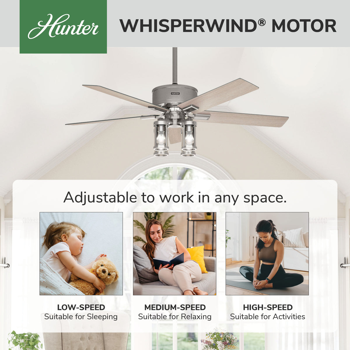 52 inch Astwood II  Brushed Nickel Ceiling Fan with LED Light Kit and Handheld Remote