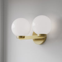 14'' Ardeva Vintage Brass 2 Light Bath Vanity