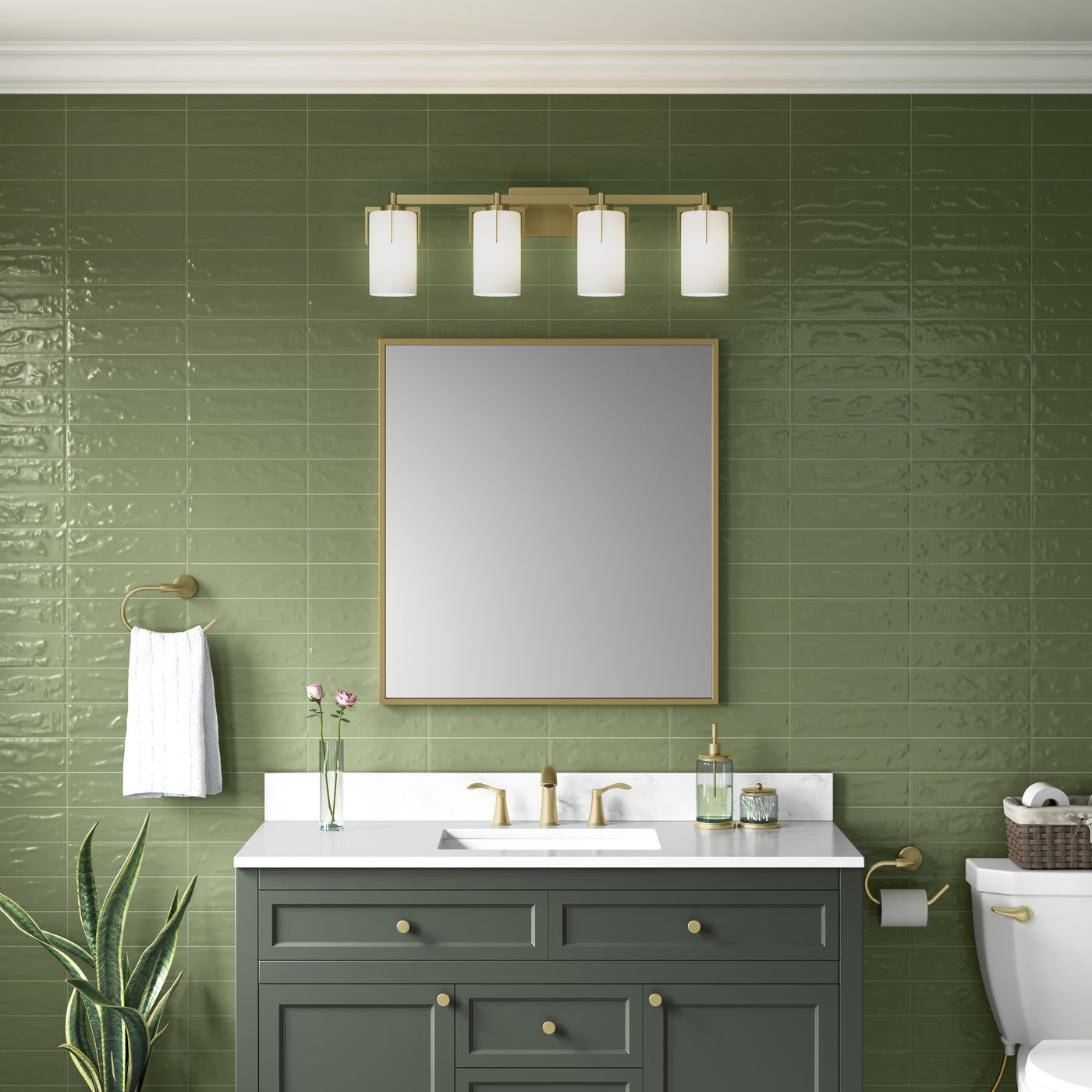 30.5'' Froselle Vintage Brass 4 Light Bath Vanity