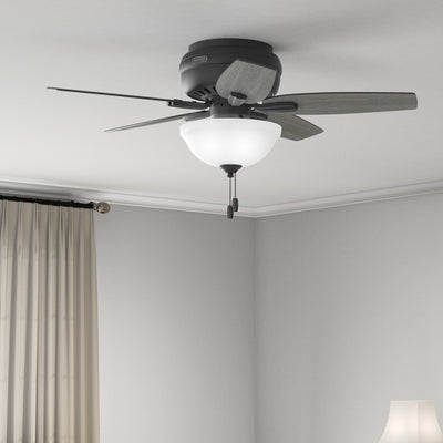 42 inch Newsome Matte Black Low Profile Ceiling Fan with LED Light Kit and Pull Chain