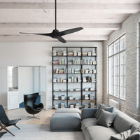 60 inch Mosley ENERGY STAR® Matte Black Damp Rated Ceiling Fan and Wall Control