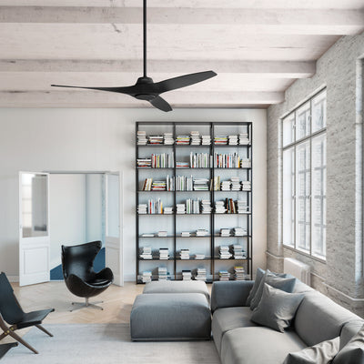 60 inch Mosley ENERGY STAR® Matte Black Damp Rated Ceiling Fan and Wall Control