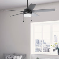 52 inch Anisten ENERGY STAR® Matte Black Ceiling Fan with LED Light Kit and Pull Chain