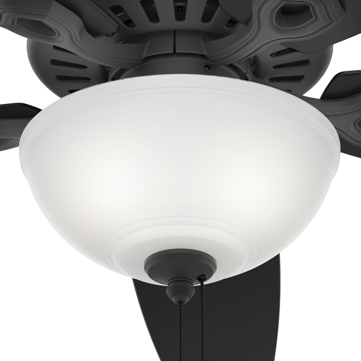 52 inch Builder Matte Black Ceiling Fan with LED Light Kit