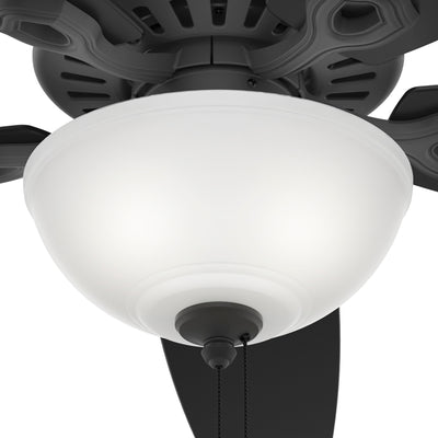 52 inch Builder Matte Black Ceiling Fan with LED Light Kit