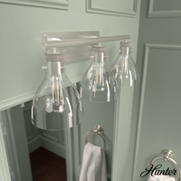 Lochemeade 28.5-inch 3-light Brushed Nickel Linear Pendant Cluster with Seeded Glass