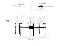 15.75'' Adorra Matte Black 8 Light Chandelier