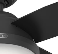 44 inch Dempsey Matte Black Ceiling Fan with LED Light Kit and Handheld Remote